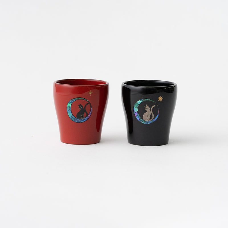 Cat on Crescent Moon Cup
