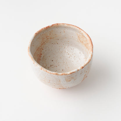 Shino Split Footed Tea Bowl / Hideki Yanashita
