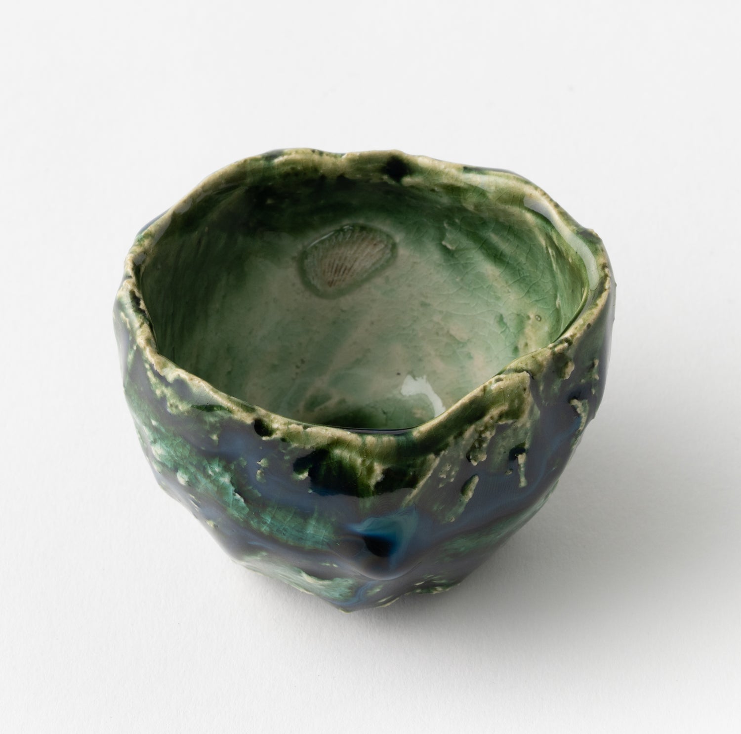 No. 43 Oribe Sake Cup in Box / Makoto Yamaguchi
