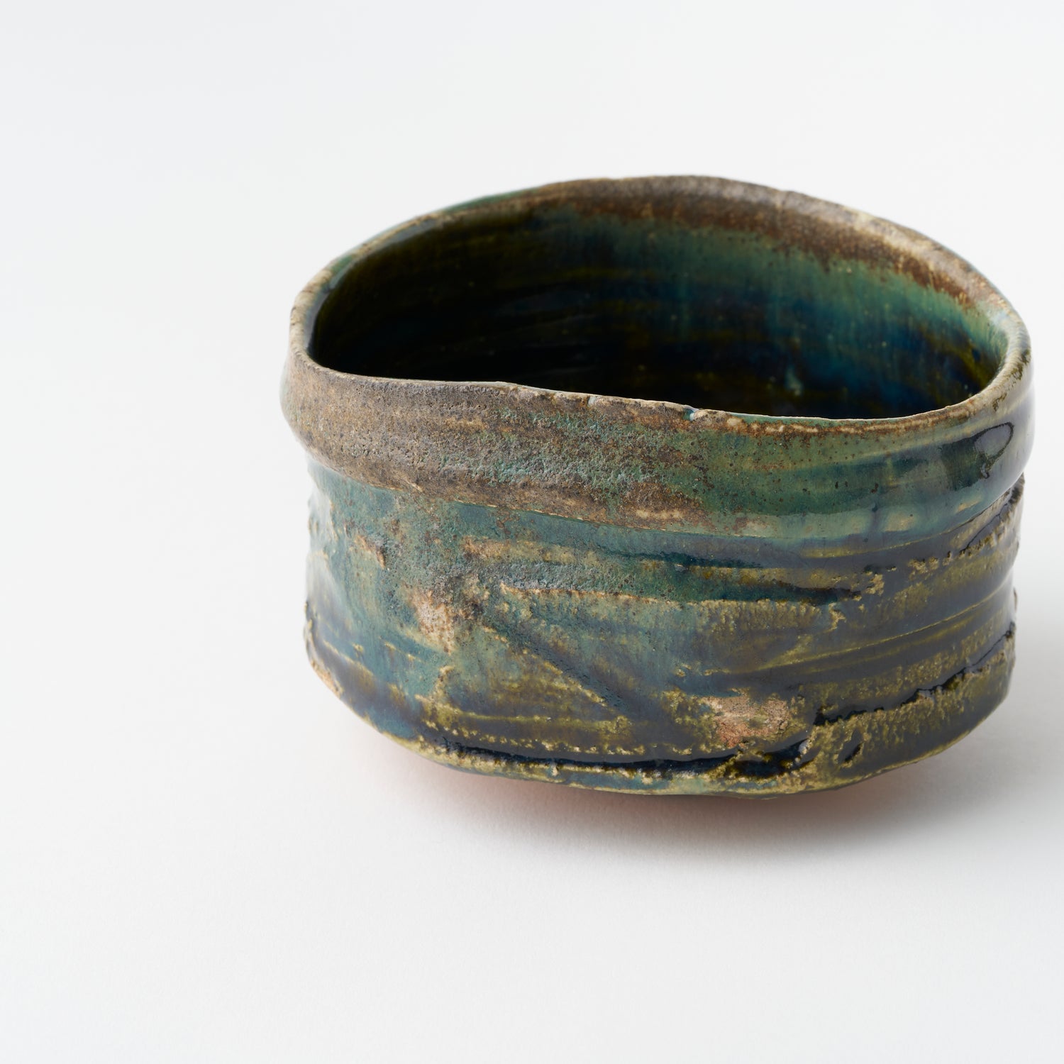 No.47 Oribe Style Tea Bowl (Ikuri) / Ryotaro Kato