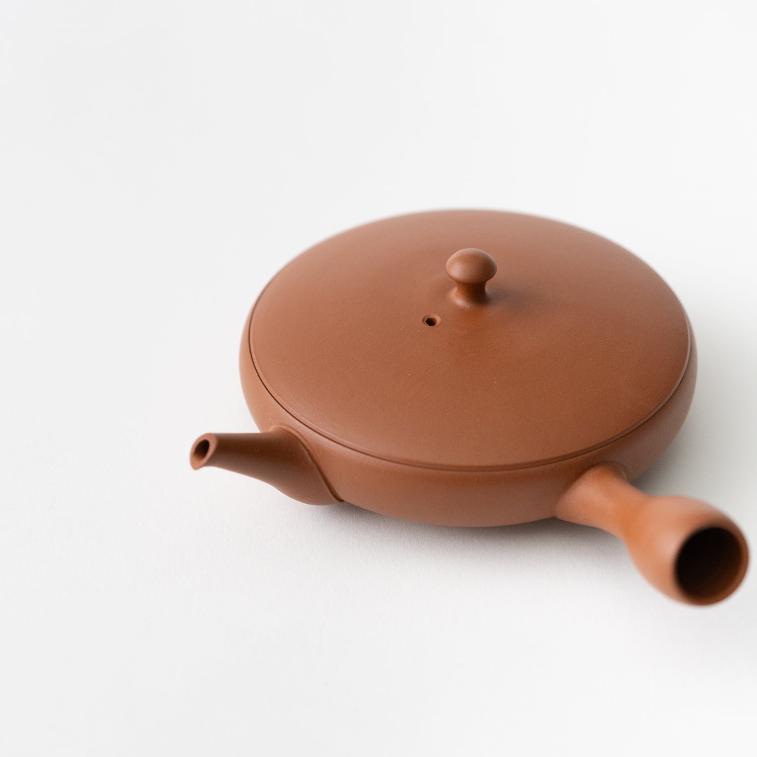 Round Flat Red Clay Teapot / Junzo Maekawa