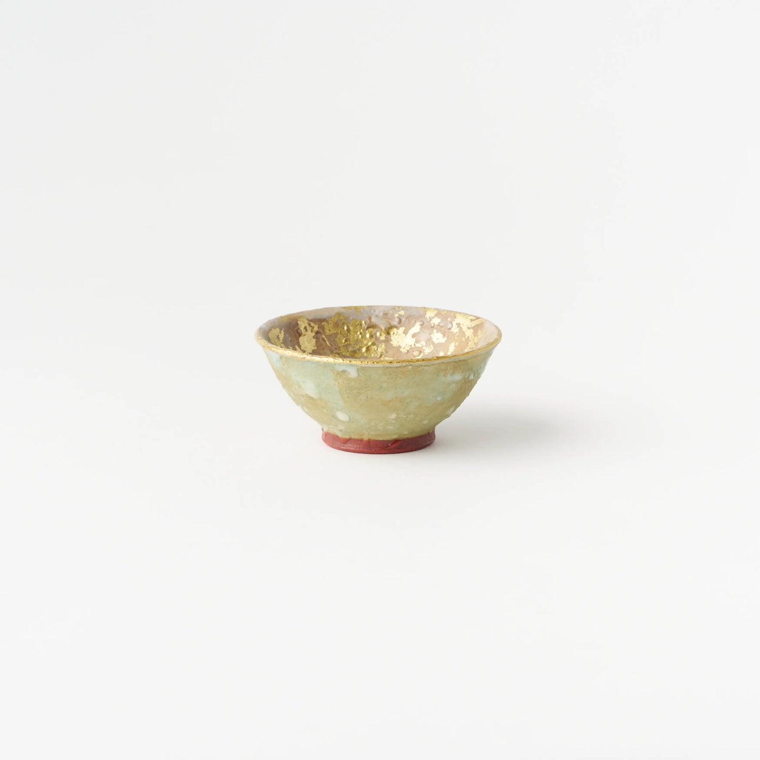 Sake Cup - Multicolored gold painting / Green / Yukio Yosita and Mifuyu