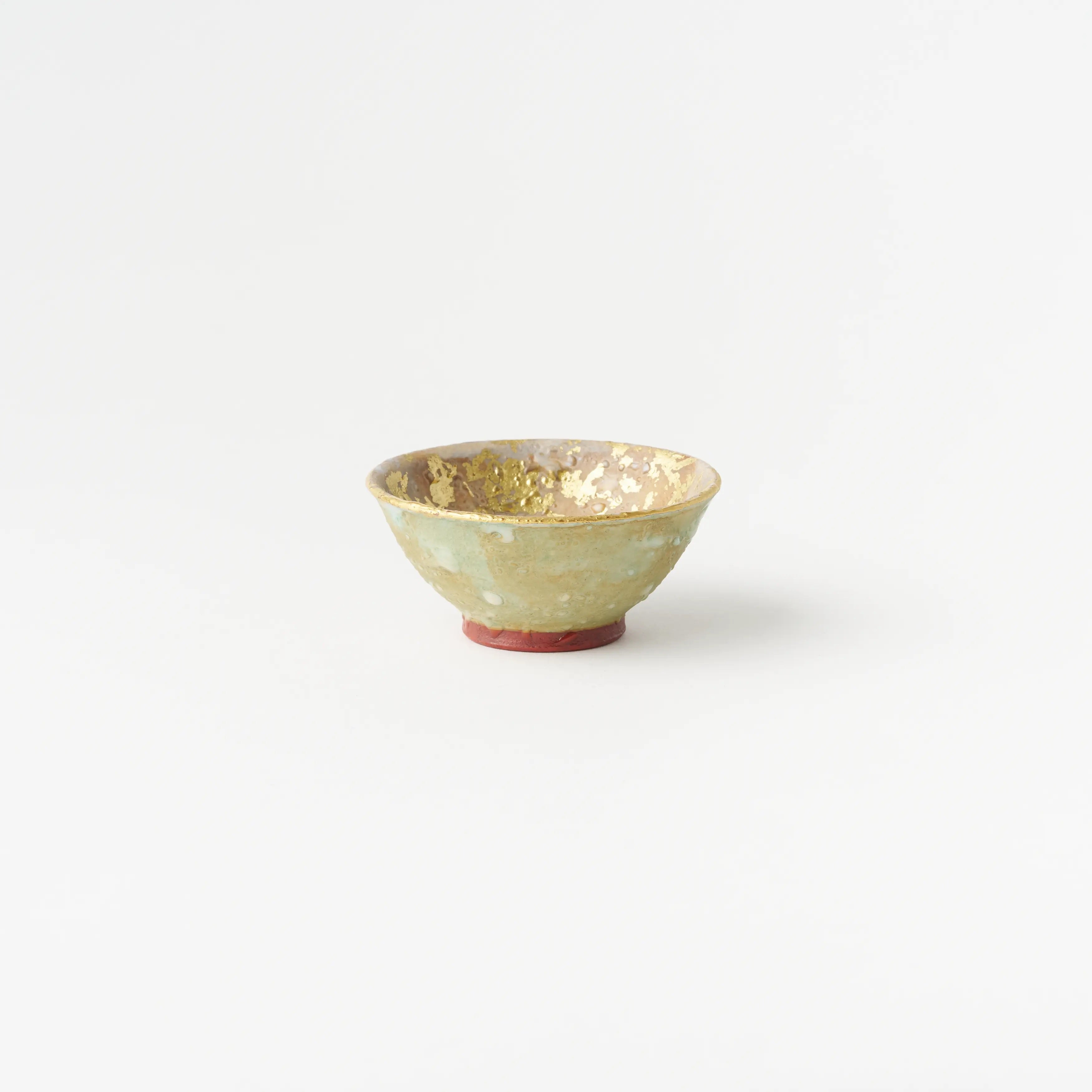 Sake Cup - Multicolored gold painting / Green / Yukio Yosita and Mifuyu