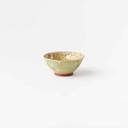 Sake Cup - Multicolored gold painting / Green / Yukio Yosita and Mifuyu