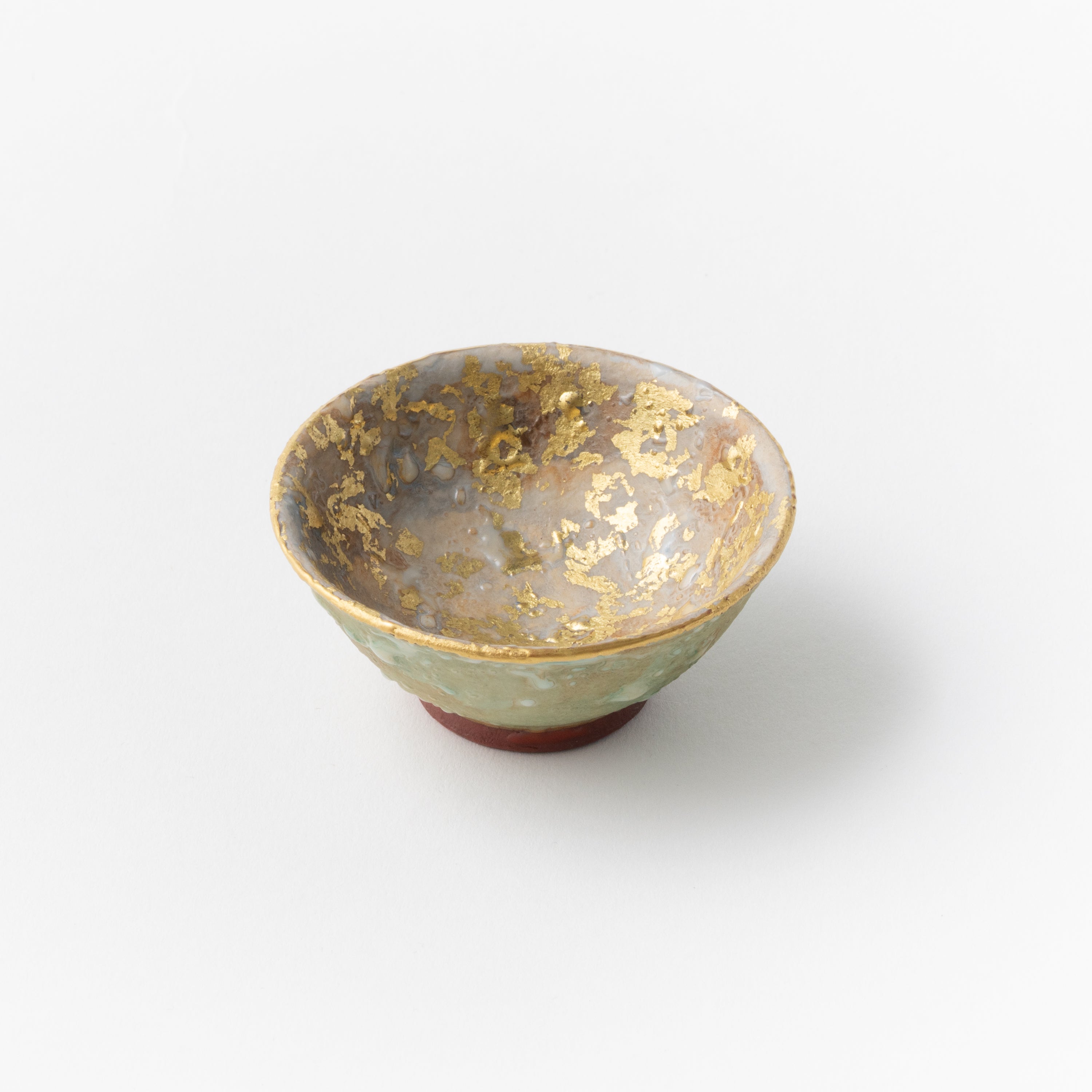 Sake Cup - Multicolored gold painting / Green / Yukio Yosita and Mifuyu