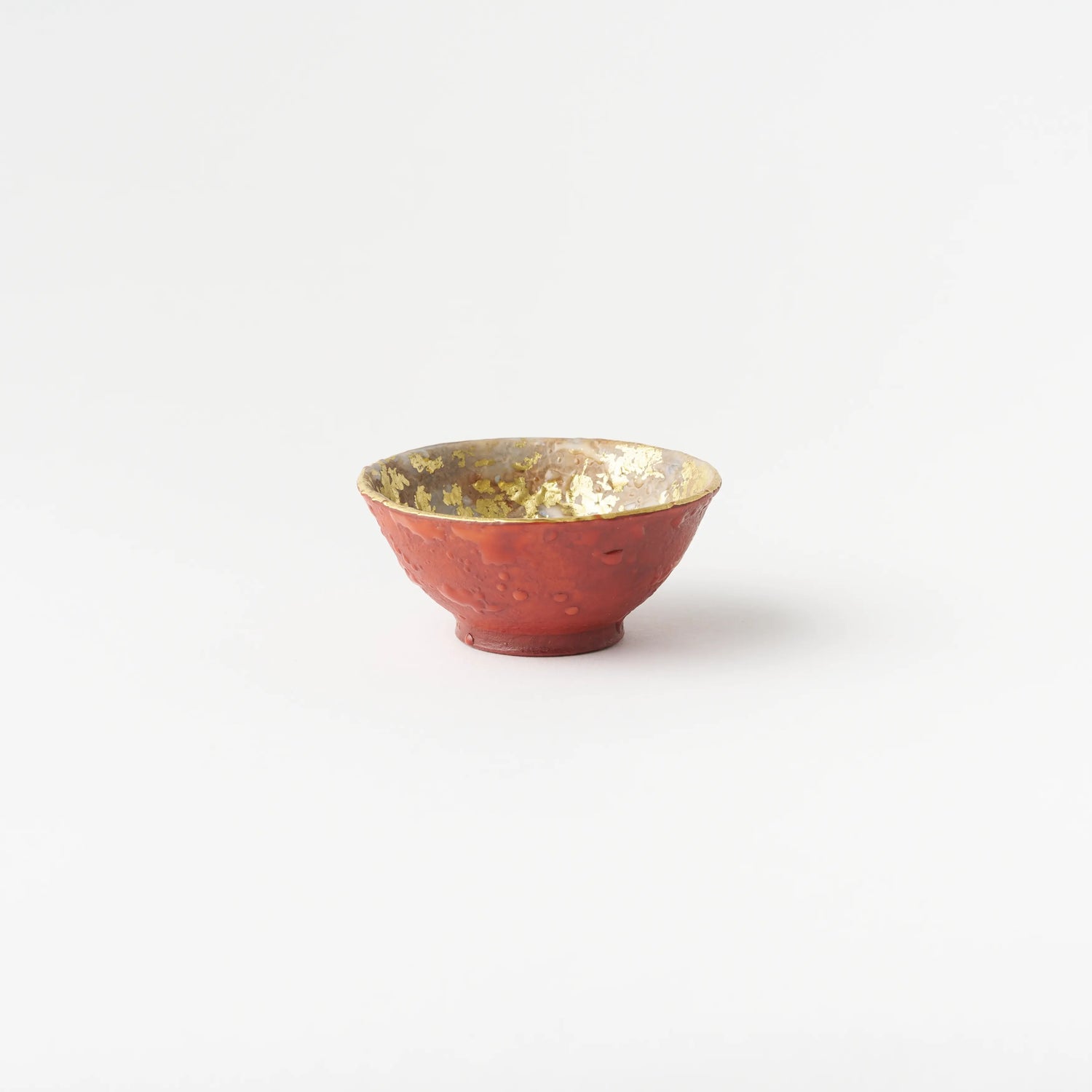 Sake Cup - Multicolored gold painting / Red / Yukio Yosita and Mifuyu