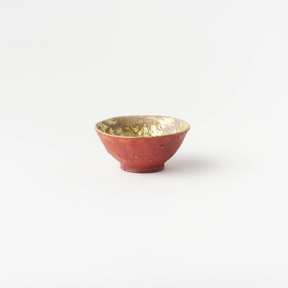 Sake Cup - Multicolored gold painting / Red / Yukio Yosita and Mifuyu