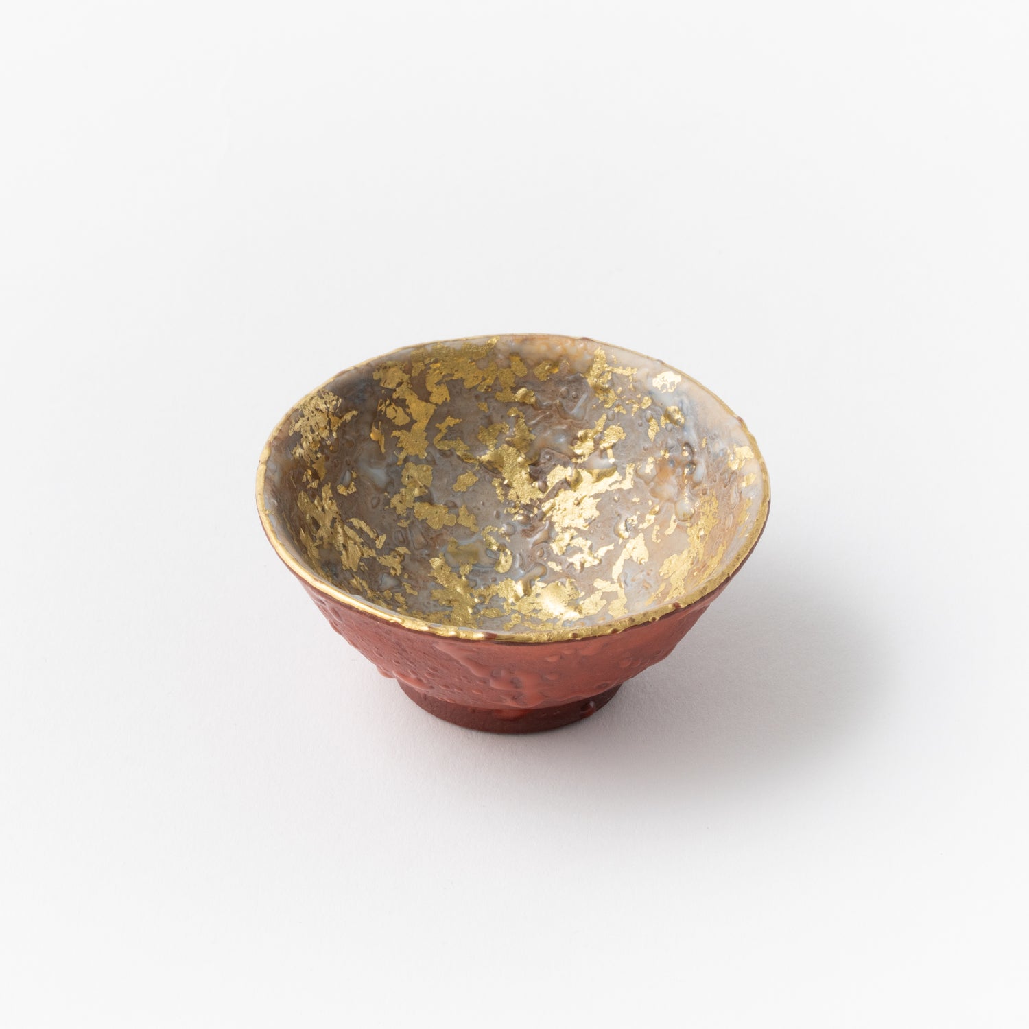 Sake Cup - Multicolored gold painting / Red / Yukio Yosita and Mifuyu