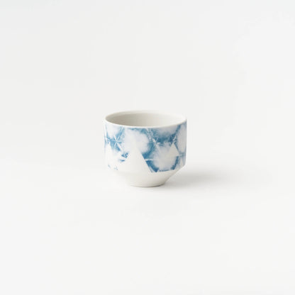 Sake Cup Sankaku-Blue (Unglazed) / Ai Inoue