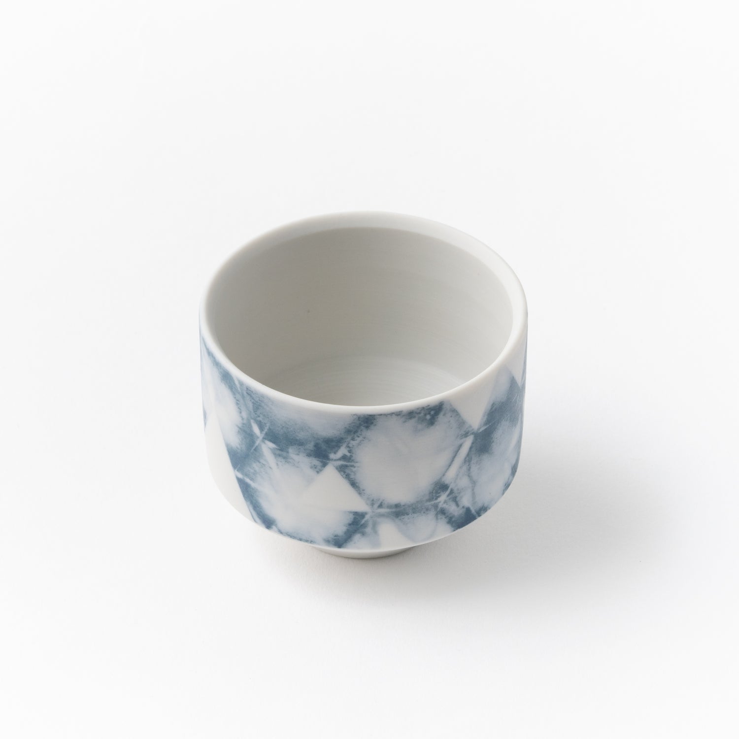 Sake Cup Sankaku-Blue (Unglazed) / Ai Inoue