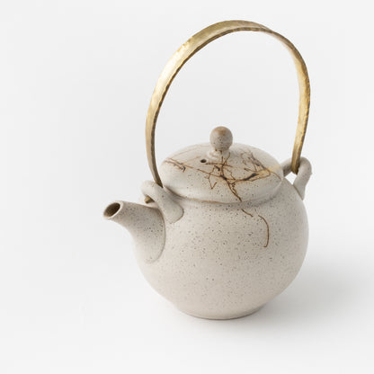 Teapot Patterned with Fired Seaweeds