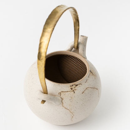 Teapot Patterned with Fired Seaweeds