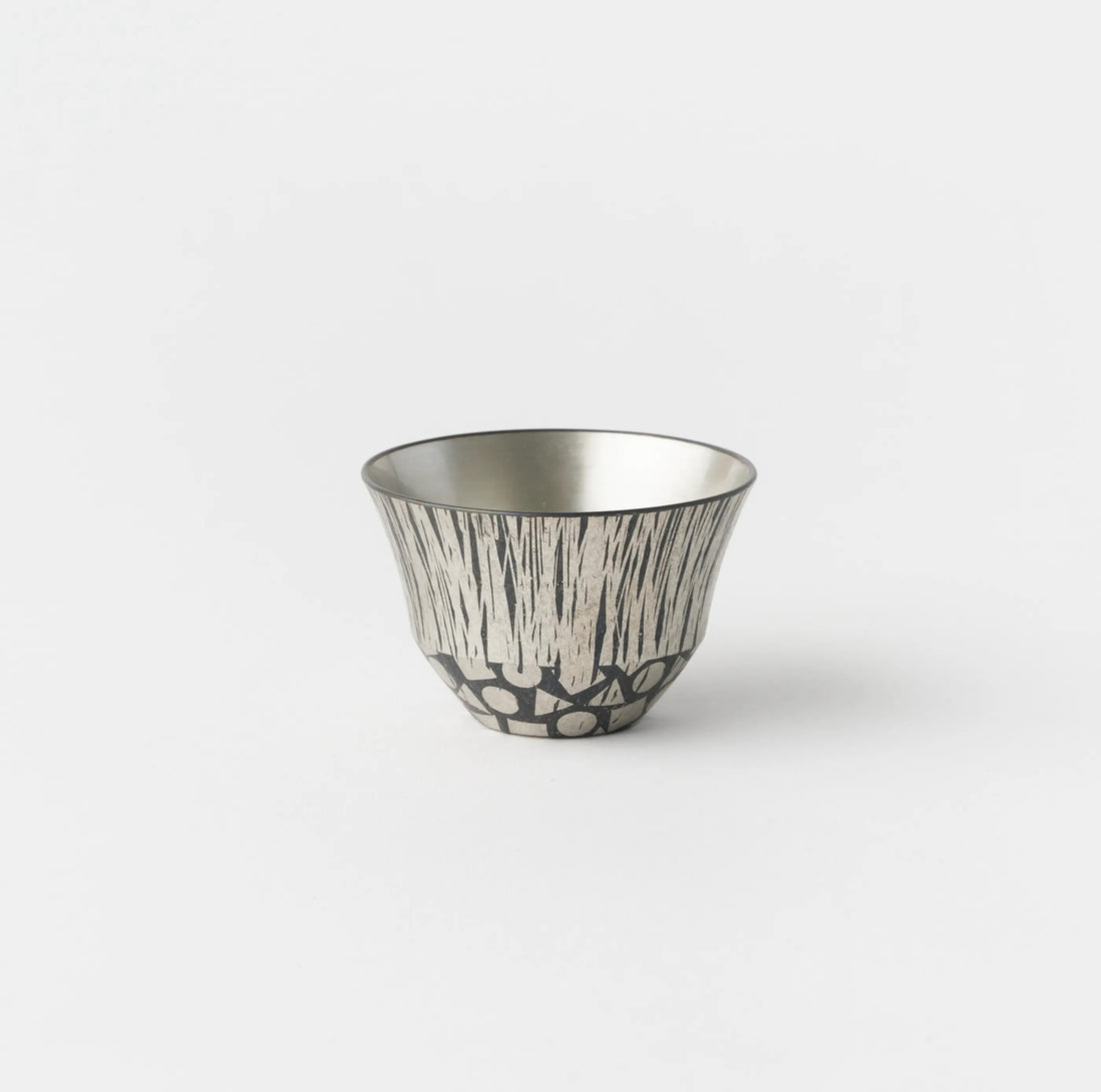 Tin Color Sake Cup “Fubuki” / Kotaro Uranaka
