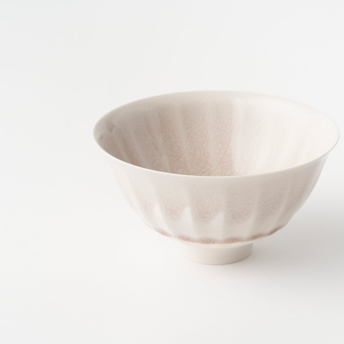 No.3 Tea Bowl Pink Grey Fluted Pattern / Tomoyuki Hoshino