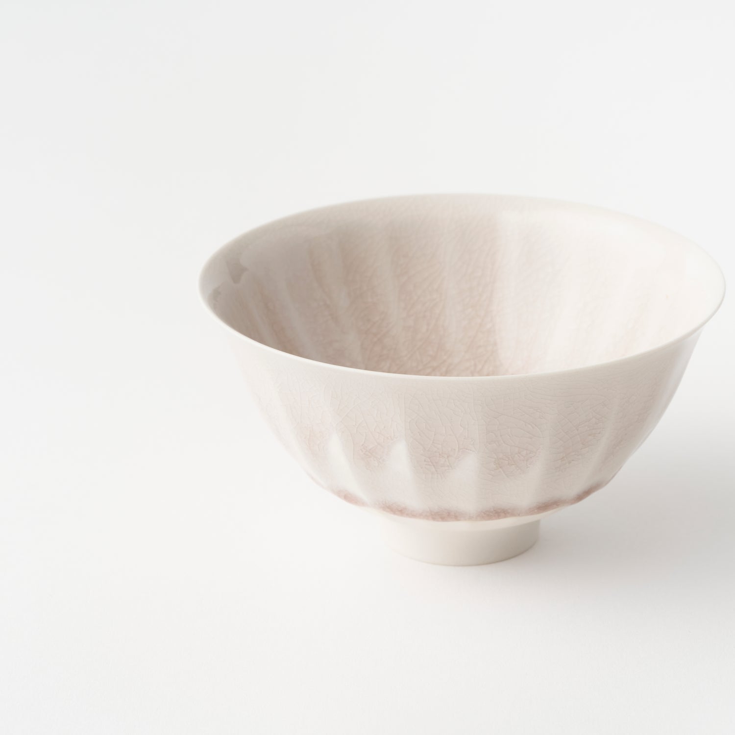 No.3 Tea Bowl Pink Grey Fluted Pattern / Tomoyuki Hoshino