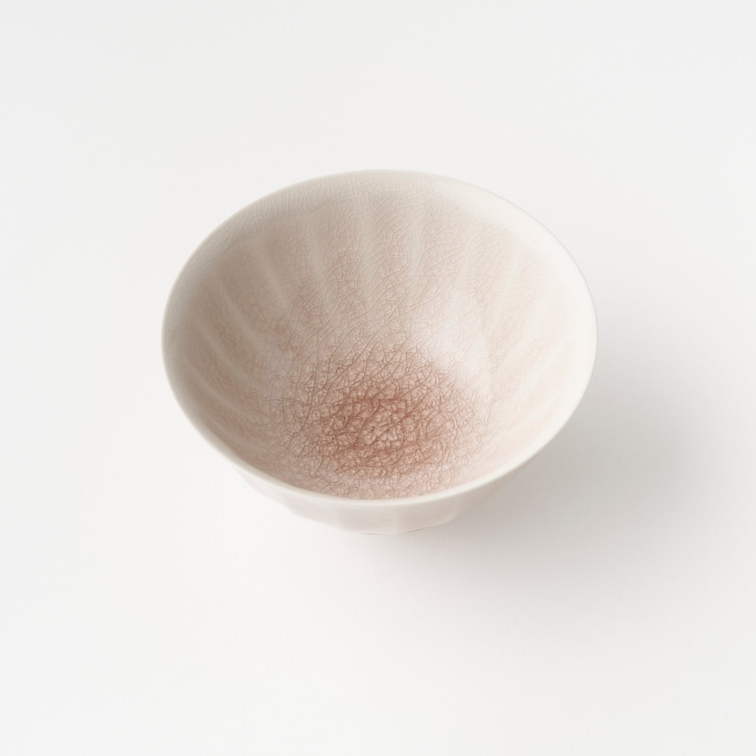 No.3 Tea Bowl Pink Grey Fluted Pattern / Tomoyuki Hoshino