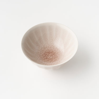 No.3 Tea Bowl Pink Grey Fluted Pattern / Tomoyuki Hoshino