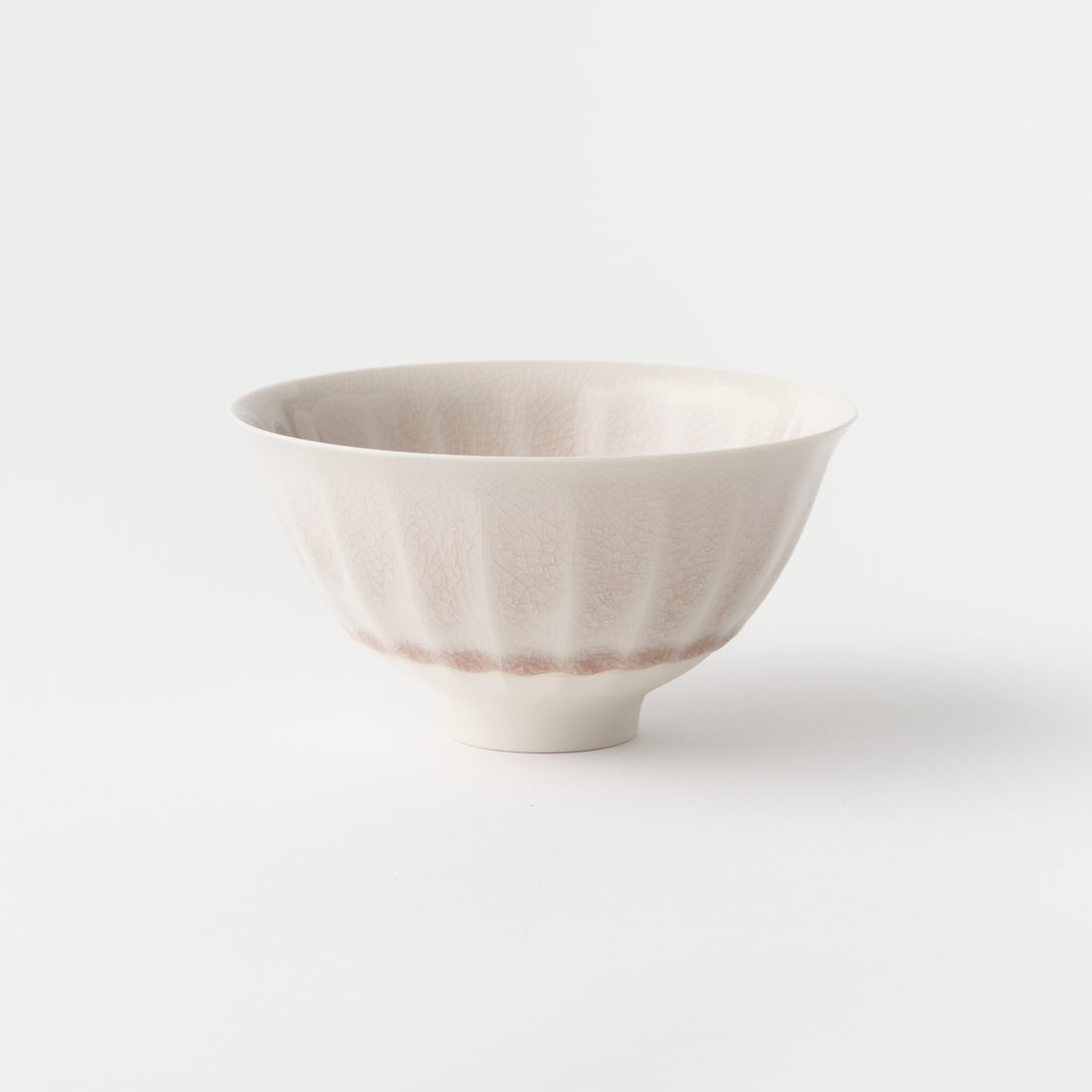 No.3 Tea Bowl Pink Grey Fluted Pattern / Tomoyuki Hoshino