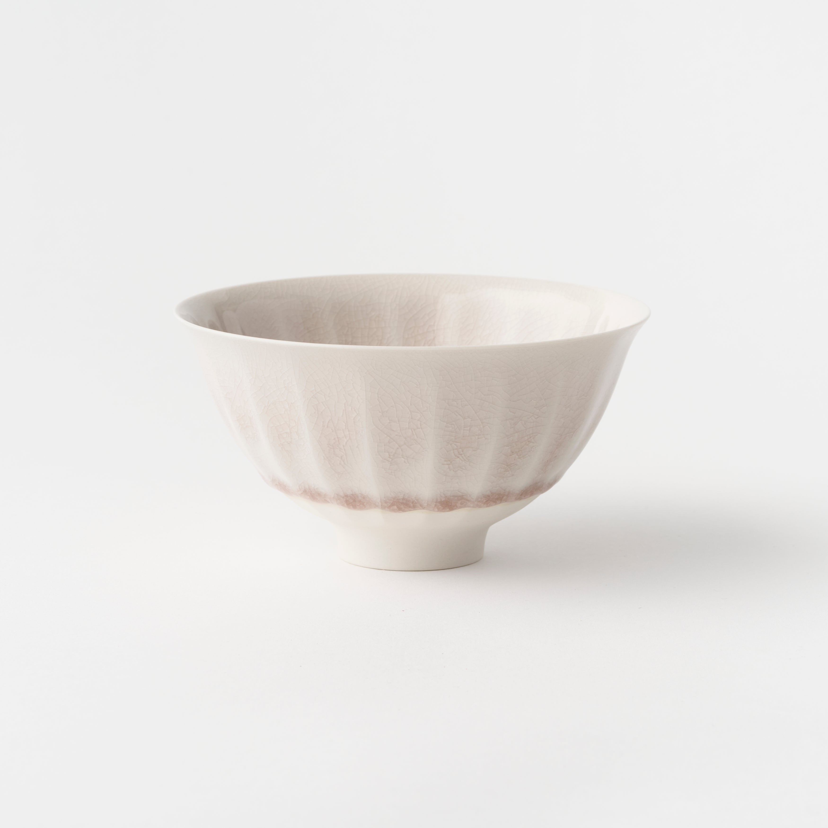 No.3 Tea Bowl Pink Grey Fluted Pattern / Tomoyuki Hoshino