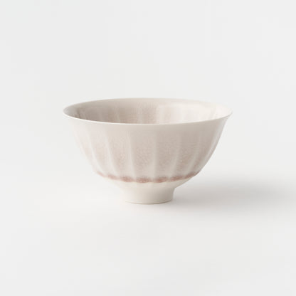 No.3 Tea Bowl Pink Grey Fluted Pattern / Tomoyuki Hoshino