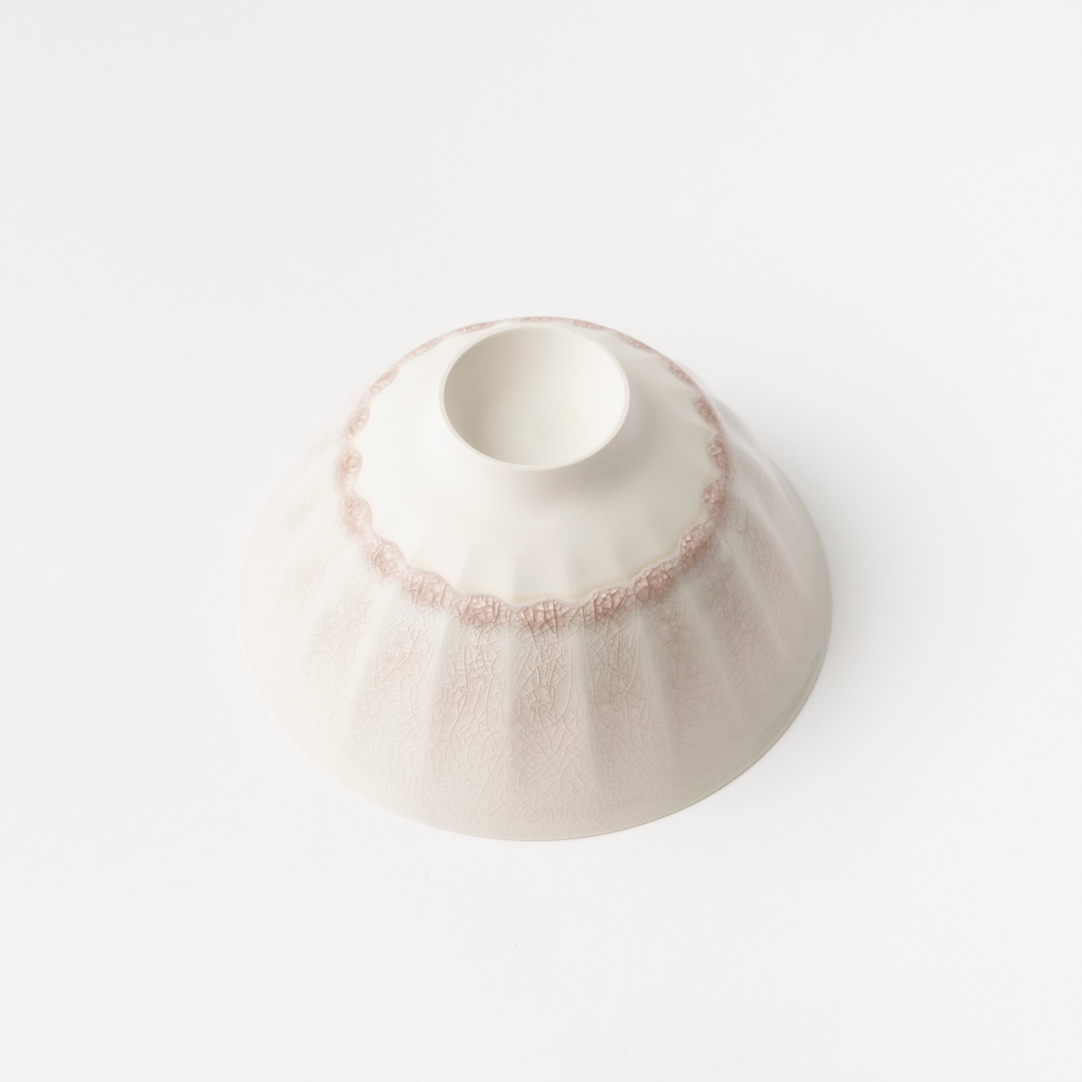 No.3 Tea Bowl Pink Grey Fluted Pattern / Tomoyuki Hoshino