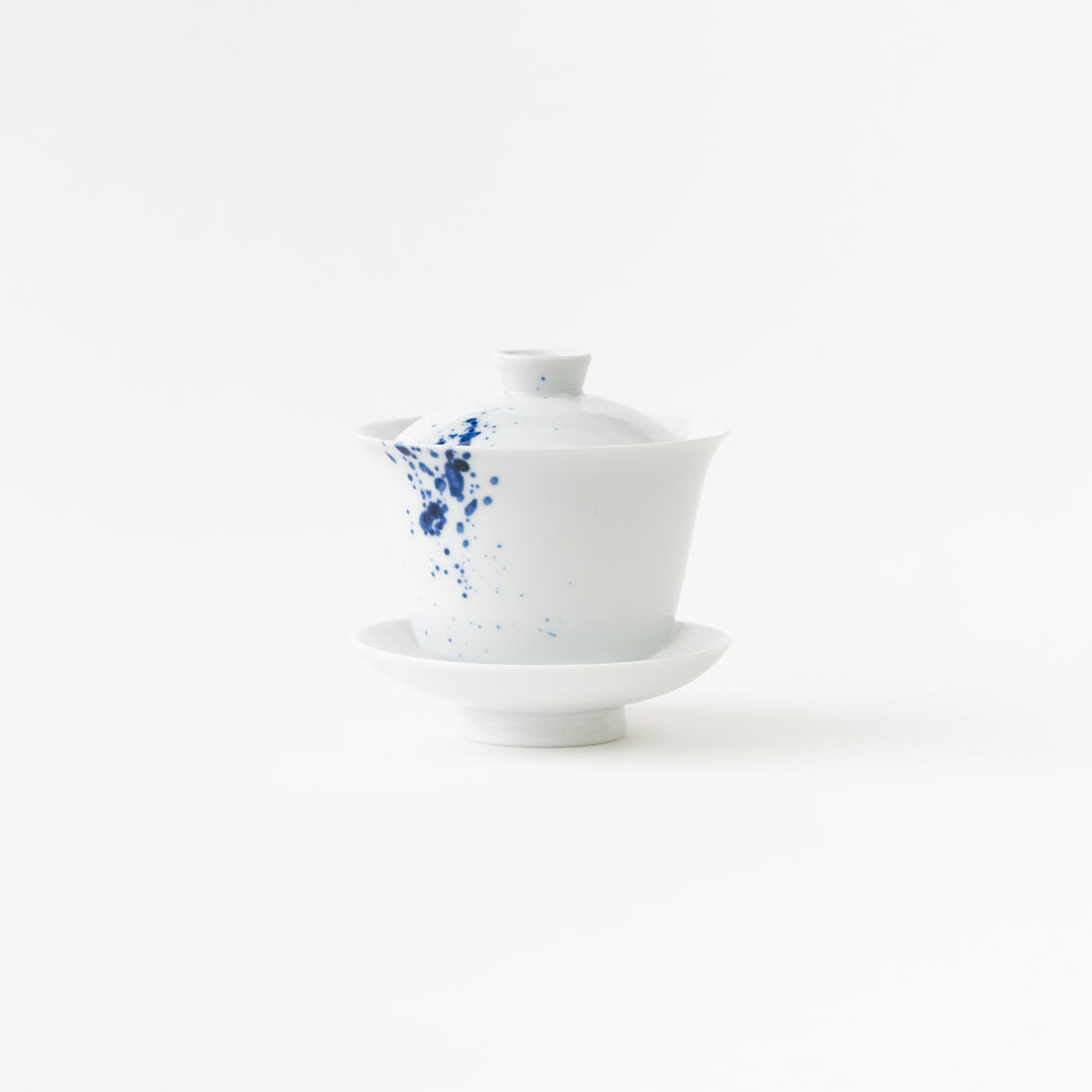 Tea Cup with Lid & Saucer / Ink Spray